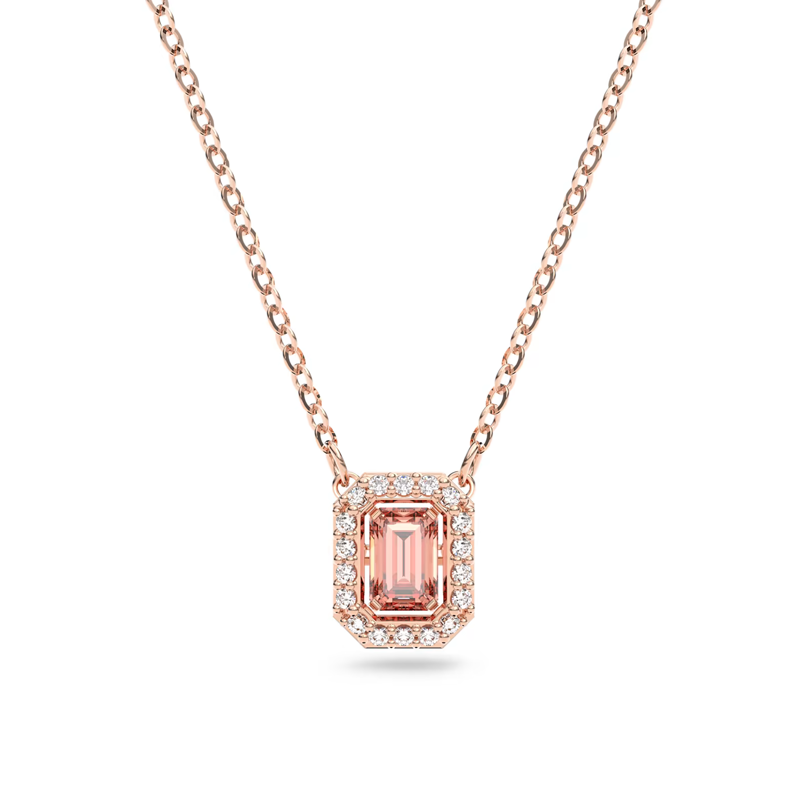 Swarovski Millenia Necklace (Octagon Cut/Pink/Rose Gold Tone)